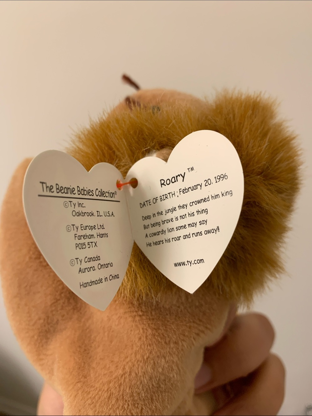 Roary the lion, beanie baby. - Picture 5 of 5
